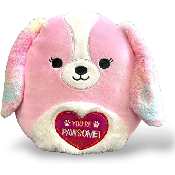 2023 Squishmallow Beemie the Pink Dog 12' Inch Valentine's Plush Stuffed Animal - Picture 1 of 3